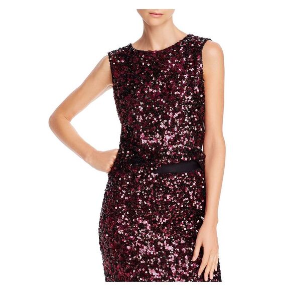 NWT REBECCA TAYLOR Womens Purple Zippered Sleeveless Jewel Neck Tank Top S - Picture 1 of 3